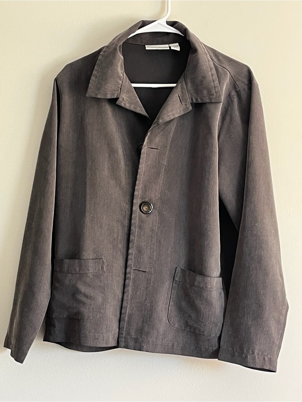 Womens Casual Button-Front Jacket/Blazer
